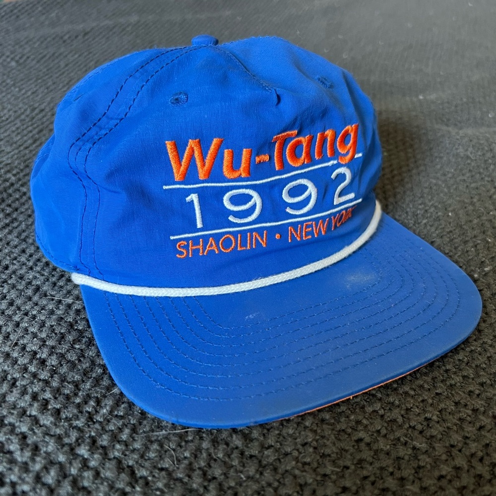 Wu-Tang SnapBack hat, blue with orange details